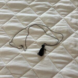Kishboo Cute Black Cat Kitty Long Necklace Womens Jewelry